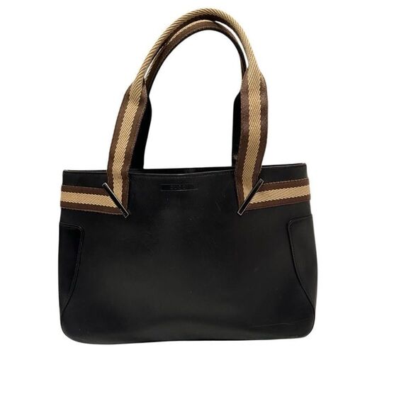 Gucci  brown leather tote with web strap - Picture 11 of 16